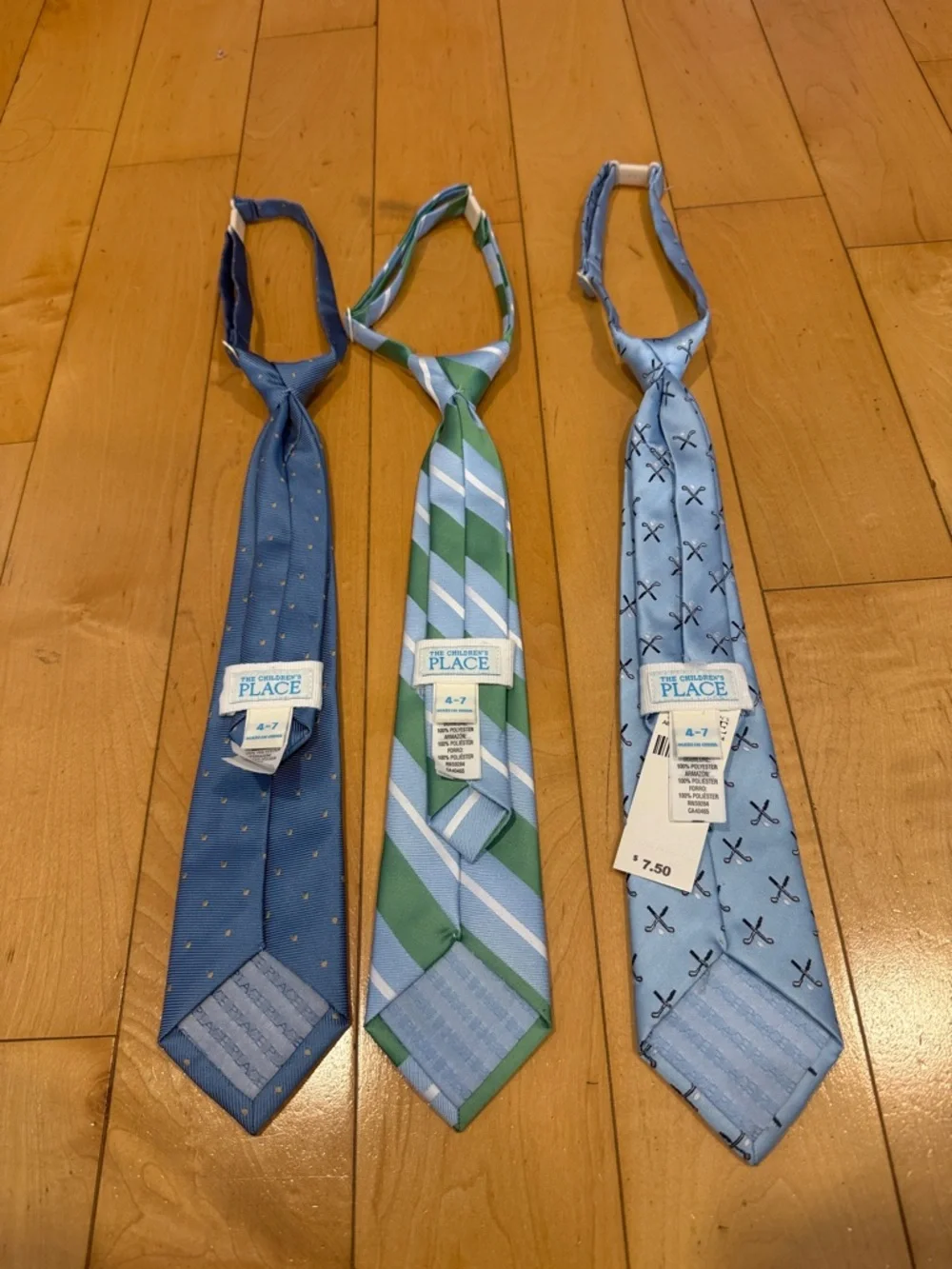 Three Boys' Pre-Tied Neckties in Blue & Green - The Children’s Place